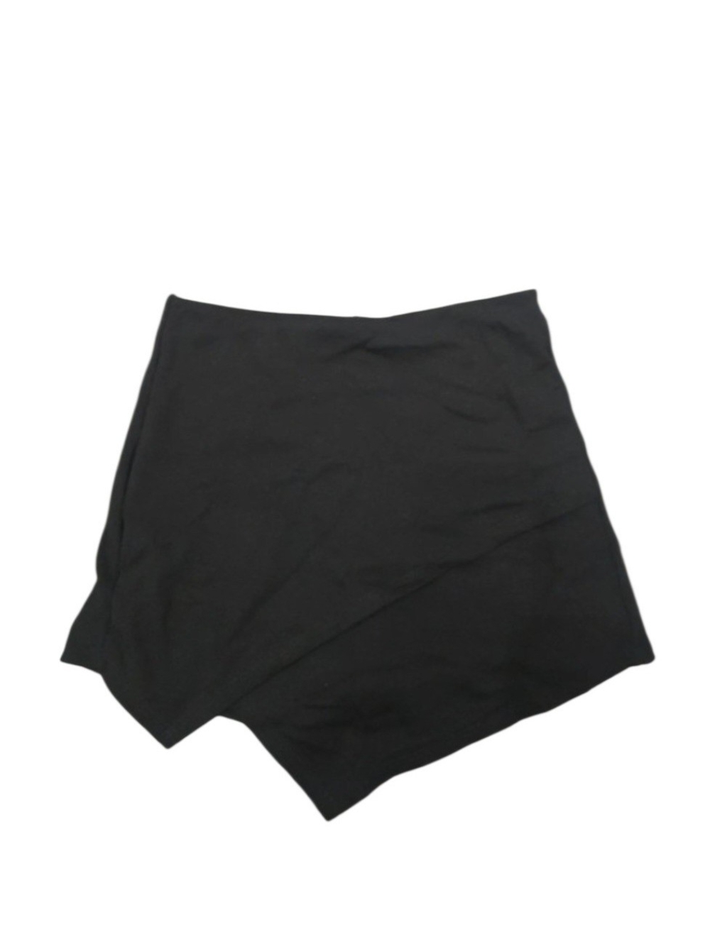 Black Asymmetric Skort - Women's Stylish Everyday Skort